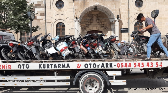 DÜN MOTOR KAZASI OLMUŞTU! YENİ KAZALARIN ÖNÜNE GEÇMEK İÇİN TESCİLSİZ MOTORLAR TOPLANDI