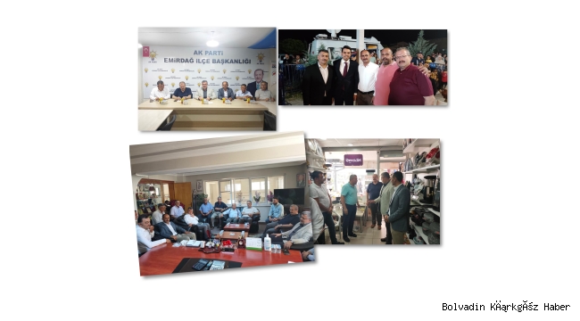 AK PARTİ AFYONKARAHİSAR İL BAŞKAN YARDIMCISI HEMŞERİMİZ AV. ÖMER DAYI MİLLETVEKİLİ ÖZKAYA İLE EMİRDAĞ ESNAFINI ZİYARET ETTİ