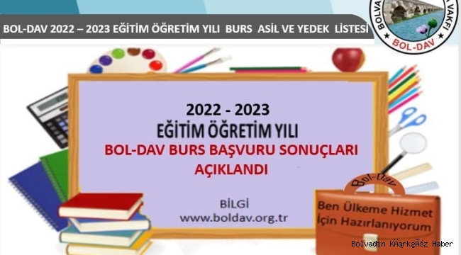 BOL-DAV VAKFI BURS SONUÇLARI AÇIKLANDI