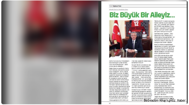 ODA BAŞKANI ÇÜRÜK TESK VİTRİN DERGİSİ’NDE