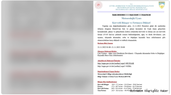 BOLVADİN'E LODOS UYARISI SOBA ZEHİRLENMELERİNE DİKKAT