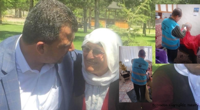 EMİRDAĞ BELEDİYE BAŞKANI SERKAN KOYUNCU YAŞLILARA EVDE BAKIM HİZMETİ SUNUYOR