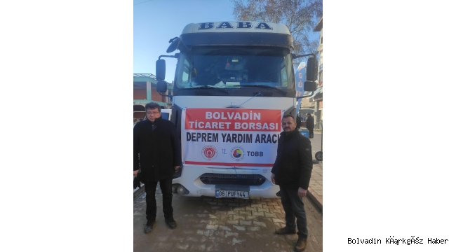 BOLVADİN TİCARET ODASI 4 ADET YARDIM TIRI GÖNDERDİ