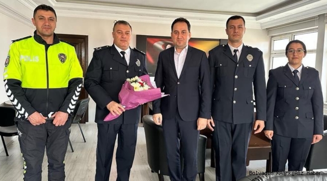 EMNİYET MÜDÜRÜ GÜRFİDAN KAYMAKAM BOLAT’I ZİYARET ETTİ