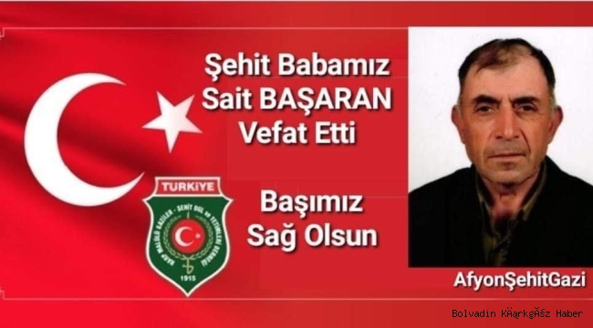 ŞEHİDİMİZİN BABASI YAŞAMINI YİTİRDİ