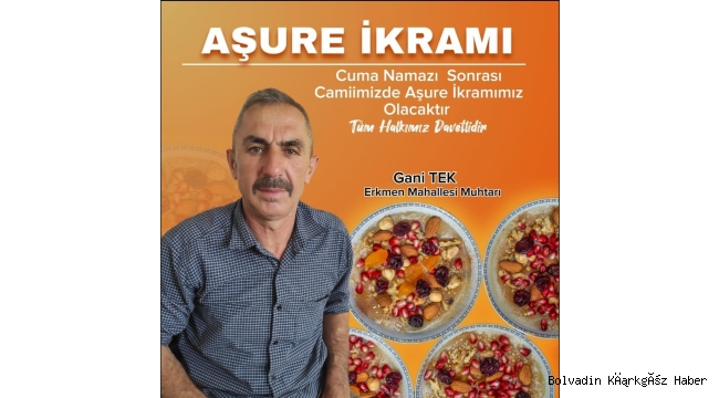 TEK’TEN DAVET VAR! FERİZHOCA CAMİİN’DE CUMA ÇIKIŞI AŞURE İKRAMI YAPILACAK!