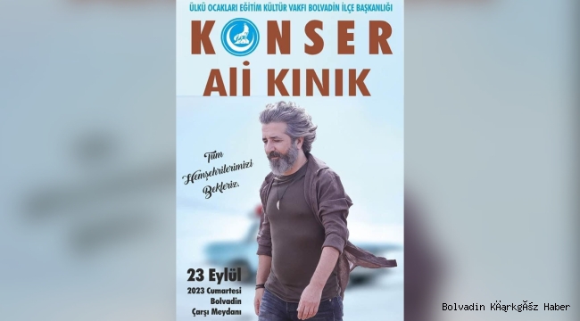ALİ KINIK BOLVADİN’DE KONSER VERECEK