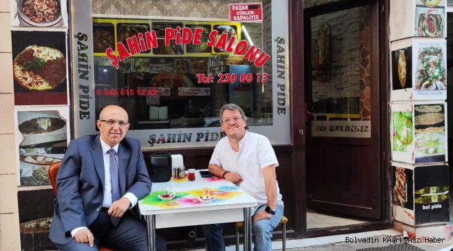 BOLVADİN'İN ESKİ KAYMAKAMI ESKİŞEHİR'DE PİDECİ ŞAHİN'İ ZİYARET ETTİ