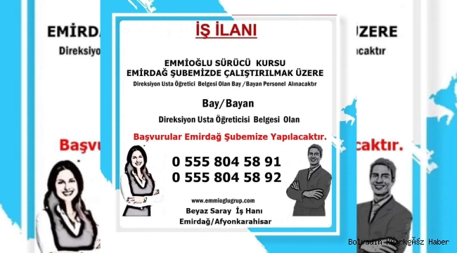 EMMİOĞLU SÜRÜCÜ KURSU PERSONEL ALACAK