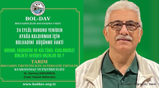 BOL-DAV’DAN BOLVADİN TARIMI’NA MAKALELİ ÖNERİ!