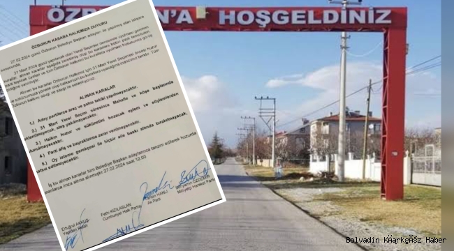 ÖZBURUN’DA ÖRNEK SEÇİM KARARI ALINDI