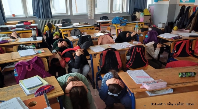 ALKASAN ORTAOKULU’NDA TATBİKAT YAPILDI