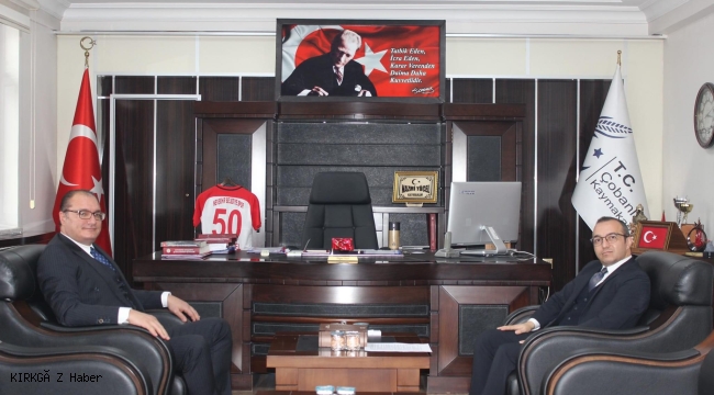 Bolvadin Kaymakamı Ali Arıkan’dan Çobanlar Kaymakamı Nazmi Yücel’e Ziyaret