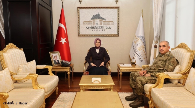 Afyonkarahisar Valisi Doç. Dr. Kübra Güran Yiğitbaşı Tuğgeneral Fatih Dağlı’yı Kabul Etti