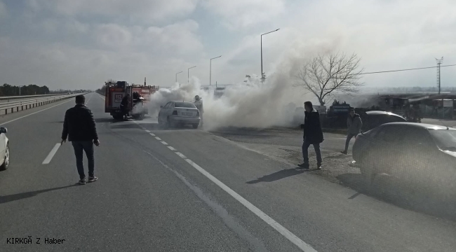 Afyonkarahisar’da Araç Alev Alev Yandı
