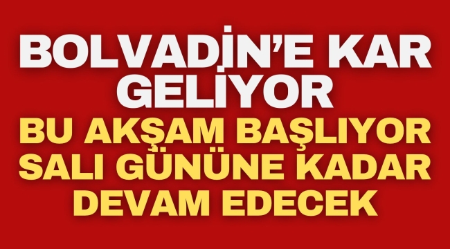 Bolvadin'e Kar Geliyor