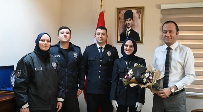 Çay Kaymakamı Fatih Topuz'u Polisler Ziyaret Etti