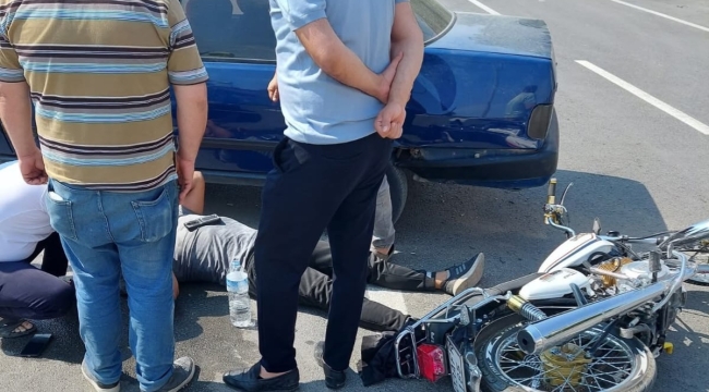 Bolvadin'de Motor Kazası! Sürücü Hafif Yaralı