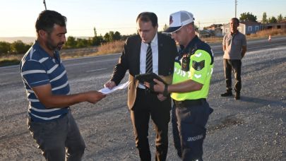 Çay Kaymakamı Türker Yol Denetimlerine Katıldı