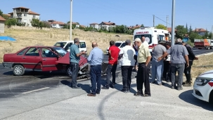 Bolvadin'de Yürekleri Ağıza Getiren Kaza