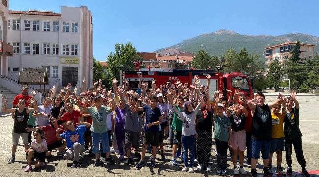 Çay'da Yangın Nasıl Söndürülür Öğrendiler