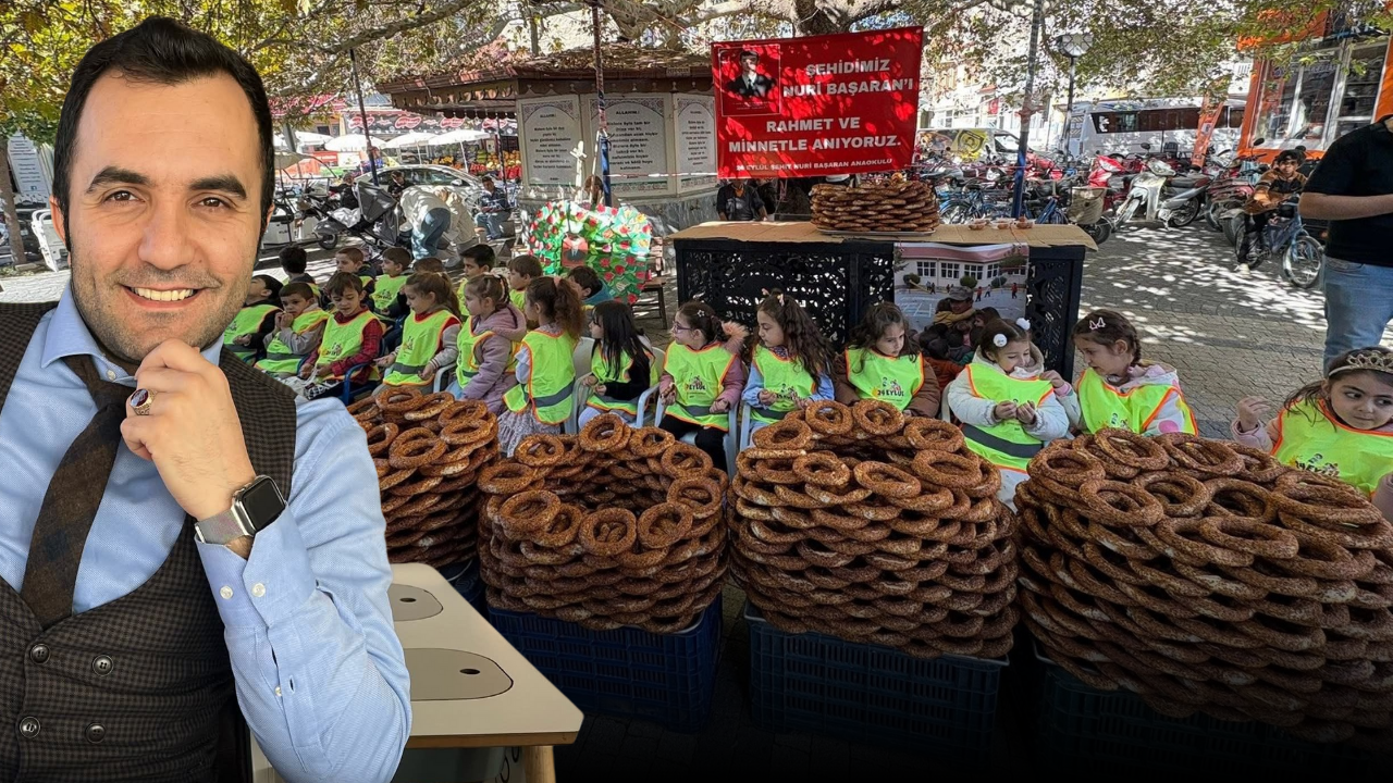 Bolvadin İlçesinde Şehit Başaran&#039;ı Minik Yürekler Binlerce Simitle Andı