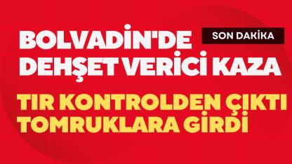 Bolvadin’de Tır Dehşeti: Kontrolden Çıkan Araç Tomruk Deposuna Daldı, 1 Yaralı