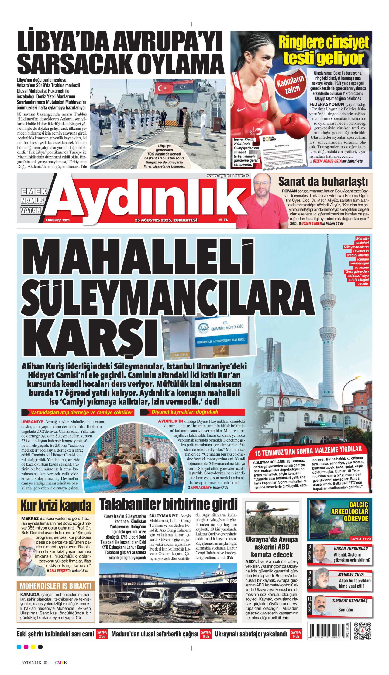 AYDINLIK GAZETESİ Gazete Manşeti