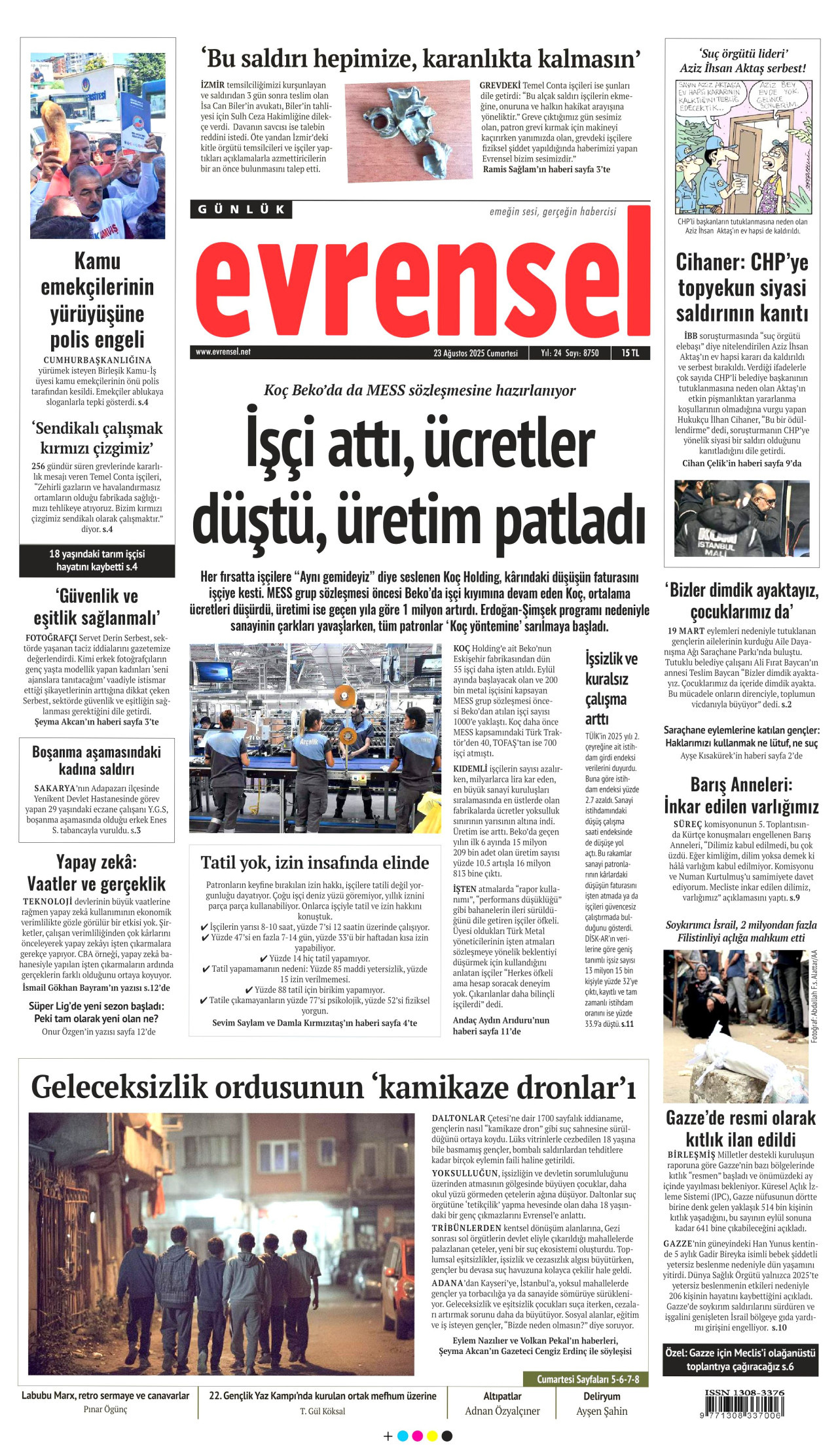 EVRENSEL Gazete Manşeti