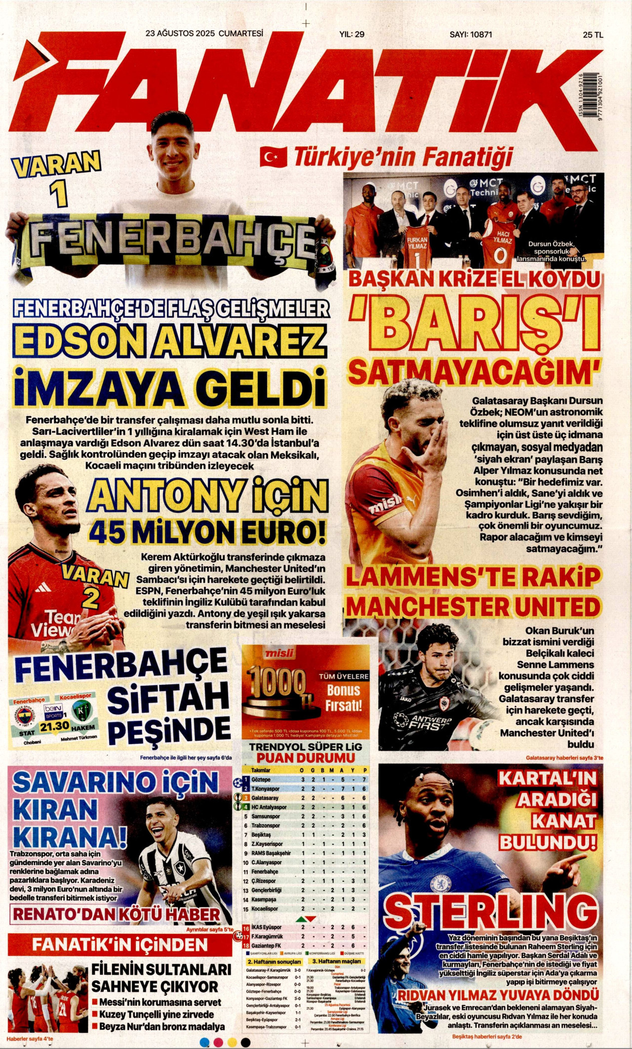 FANATİK Gazete Manşeti