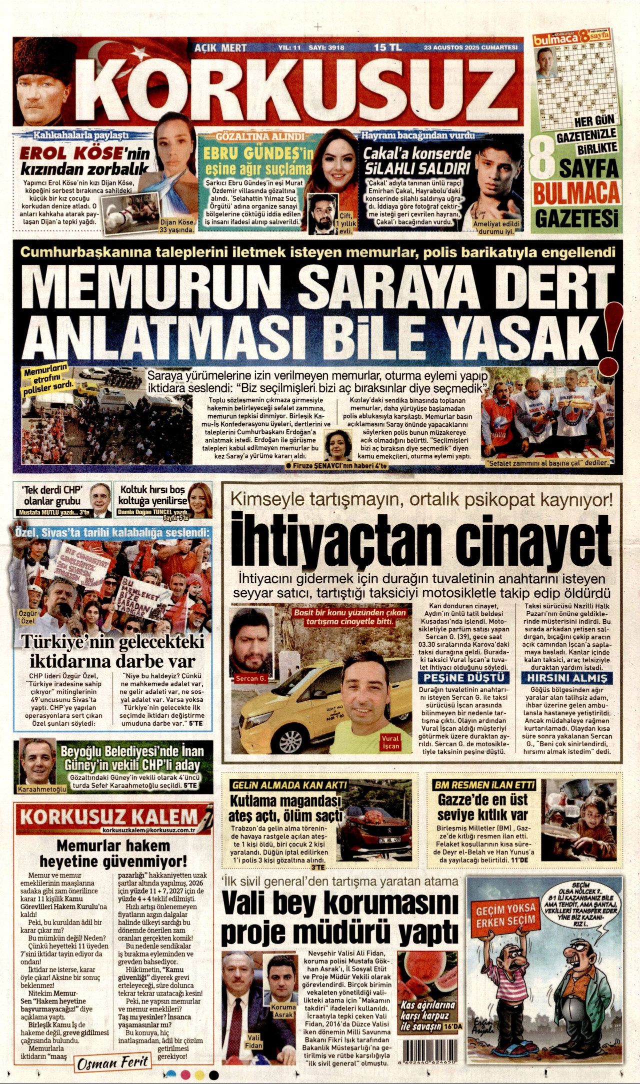 KORKUSUZ Gazete Manşeti