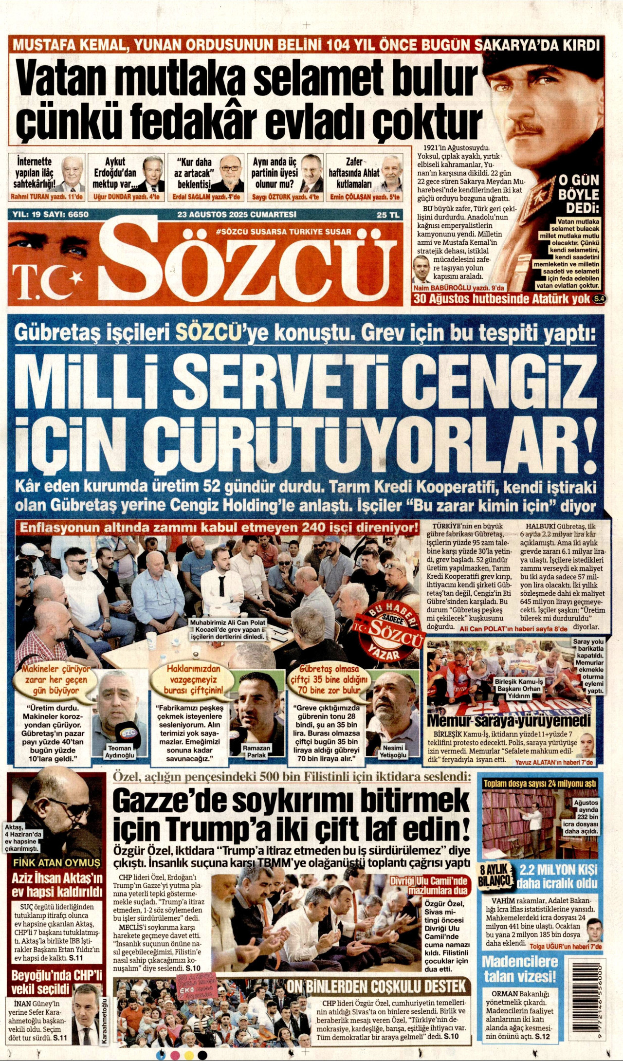 SÖZCÜ Gazete Manşeti