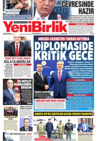 Yeni Birlik Gazetesi Gazete Manşeti